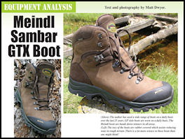 Meindl Sambar Boots - page 146 Issue 69 (click the pic for an enlarged view)